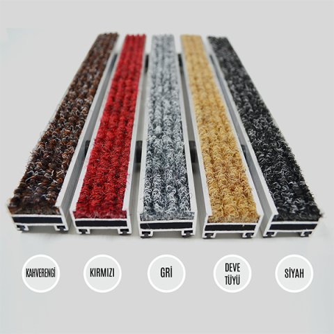 HALI ÜST YÜZEYLİ ALÜMİNYUM KAHVERENGİ PASPAS İNCE SERİ T01