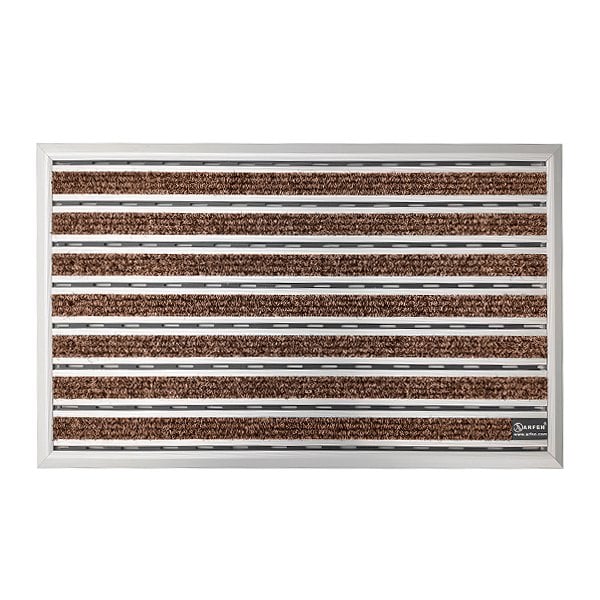 HALI ÜST YÜZEYLİ ALÜMİNYUM KAHVERENGİ PASPAS İNCE SERİ T01