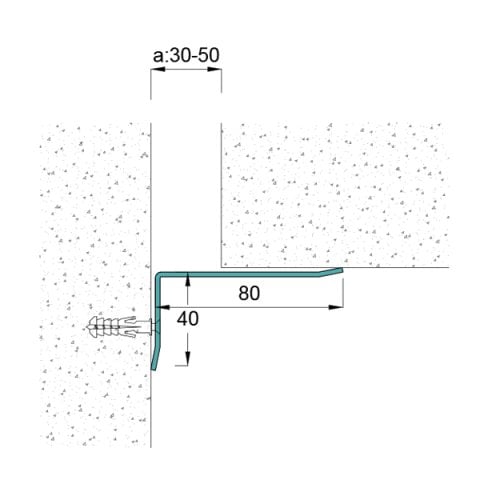 AR4080DKS Duvar Tavan Dilatasyon Kapak Profili - 3 mt